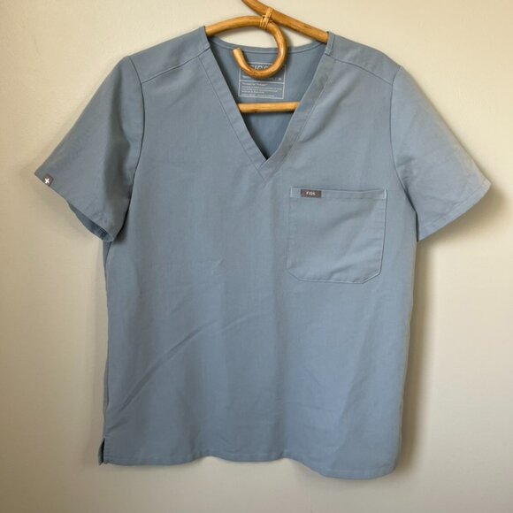 Figs Catarina One-Pocket Scrub Top Dusty Blue Women's Medium - Picture 1 of 5